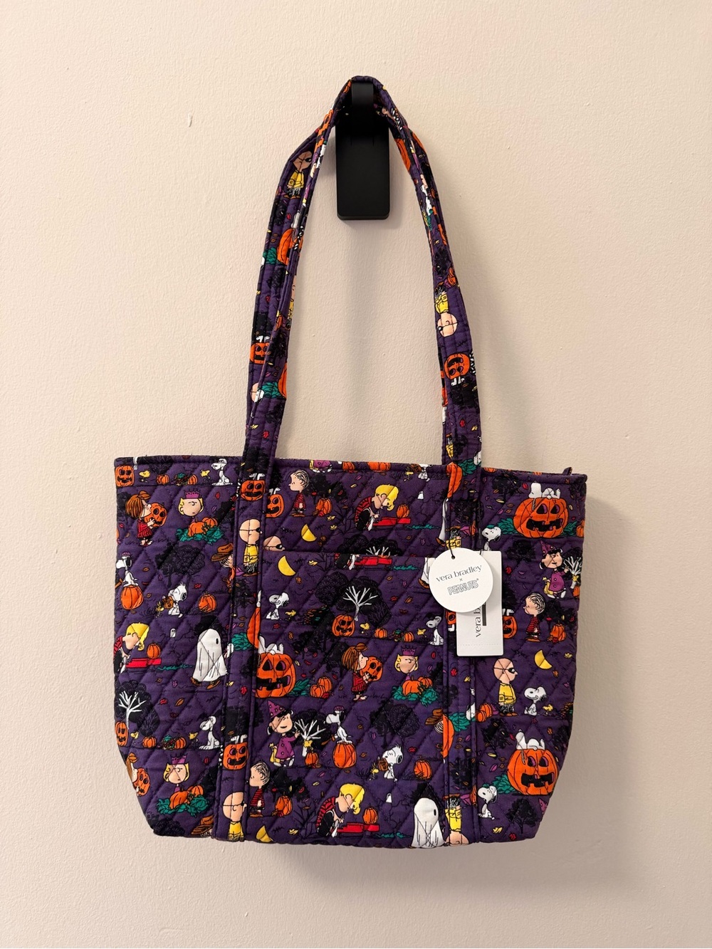 Vera Bradley Peanuts Purple Quilted Halloween Tote
